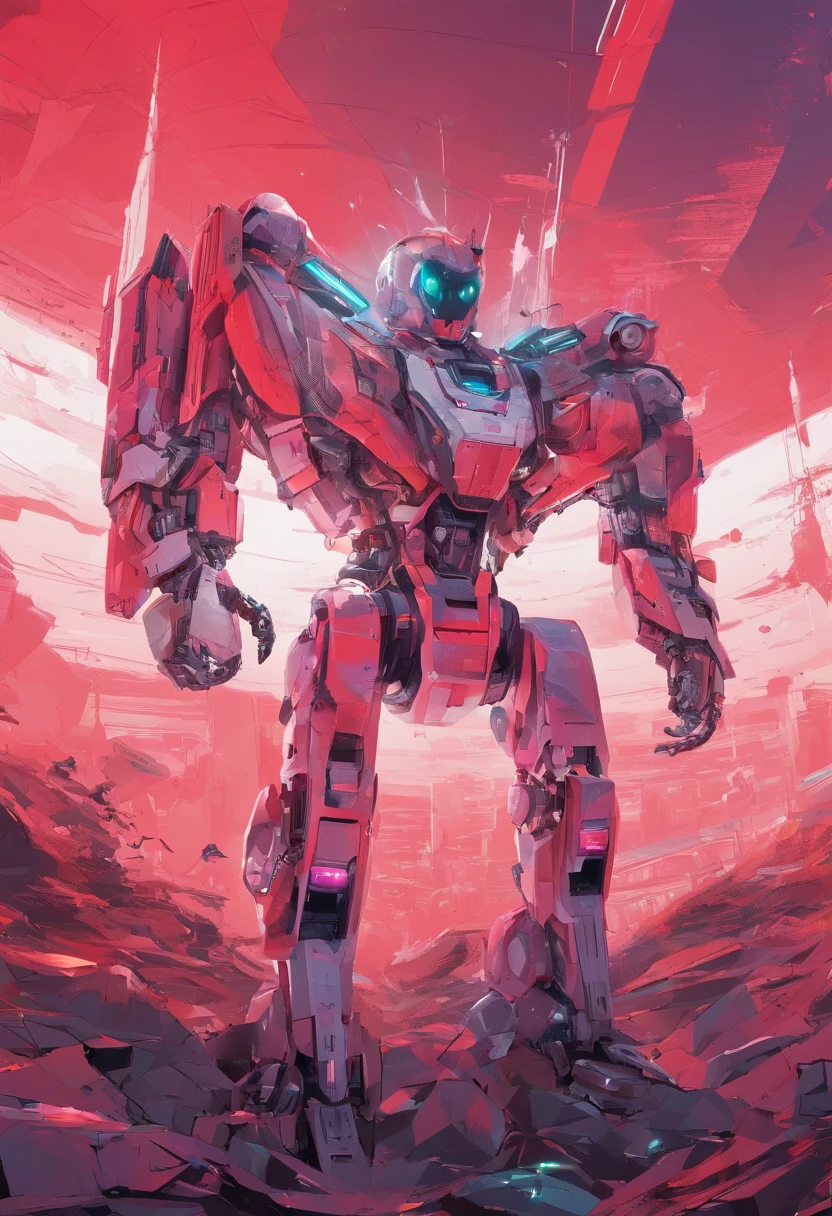A toon Crazy whit a Big ONE a Only RED Eye Robot CCCP Soviet, and sEport team, tongs in hands, Tv head, pinhead, camouflage Gold Silver Pink Rusty, Ambient in a meteorite crater super detailed, center, beautiful, soft lighting, focused on the character, 4K resolution, photorealistic rendering,