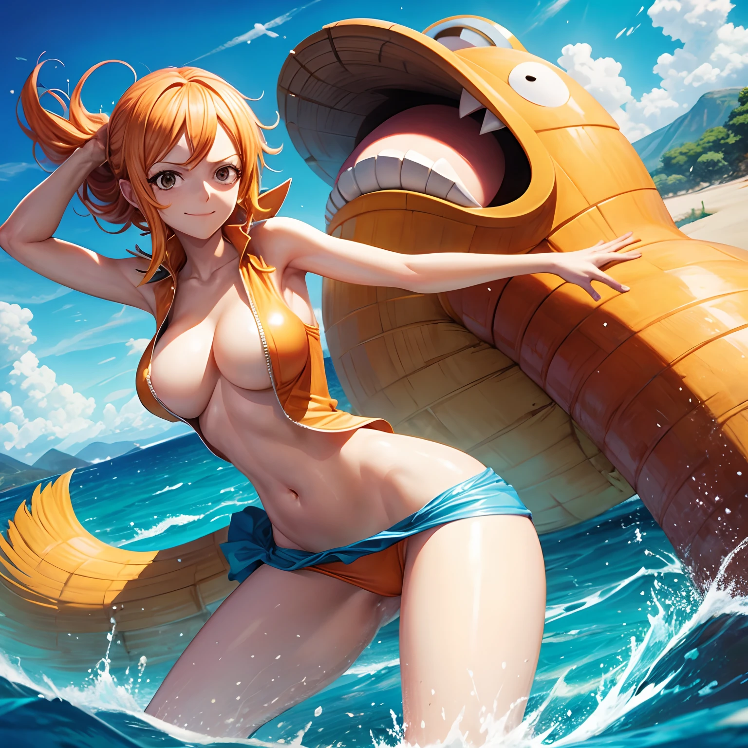 Nami de one Piece desnuda