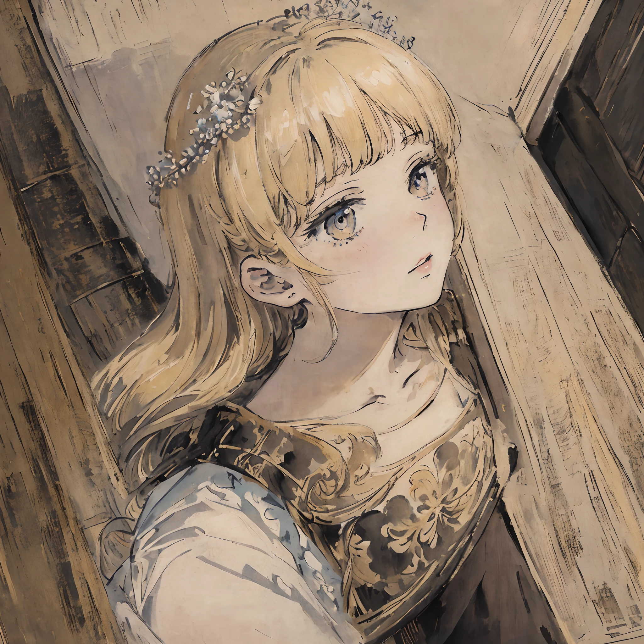 Masterpiece, top quality, very delicate and beautiful girl, very delicate and beautiful, world masterpiece theater, super definition, top quality, blonde, high res, very elaborate, girl, top quality, illustration, look at the viewer people, impasto, canvas, oil painting, realism, realistic