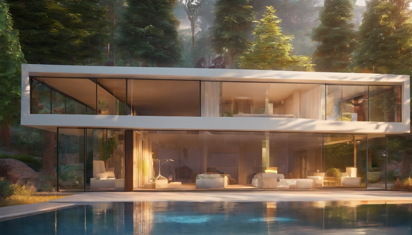 house of glass, paisagem ampla,