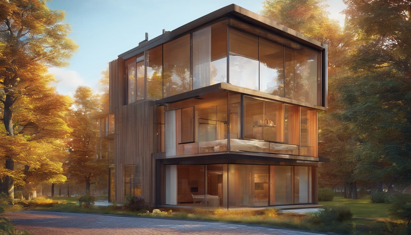 house of glass, paisagem ampla,