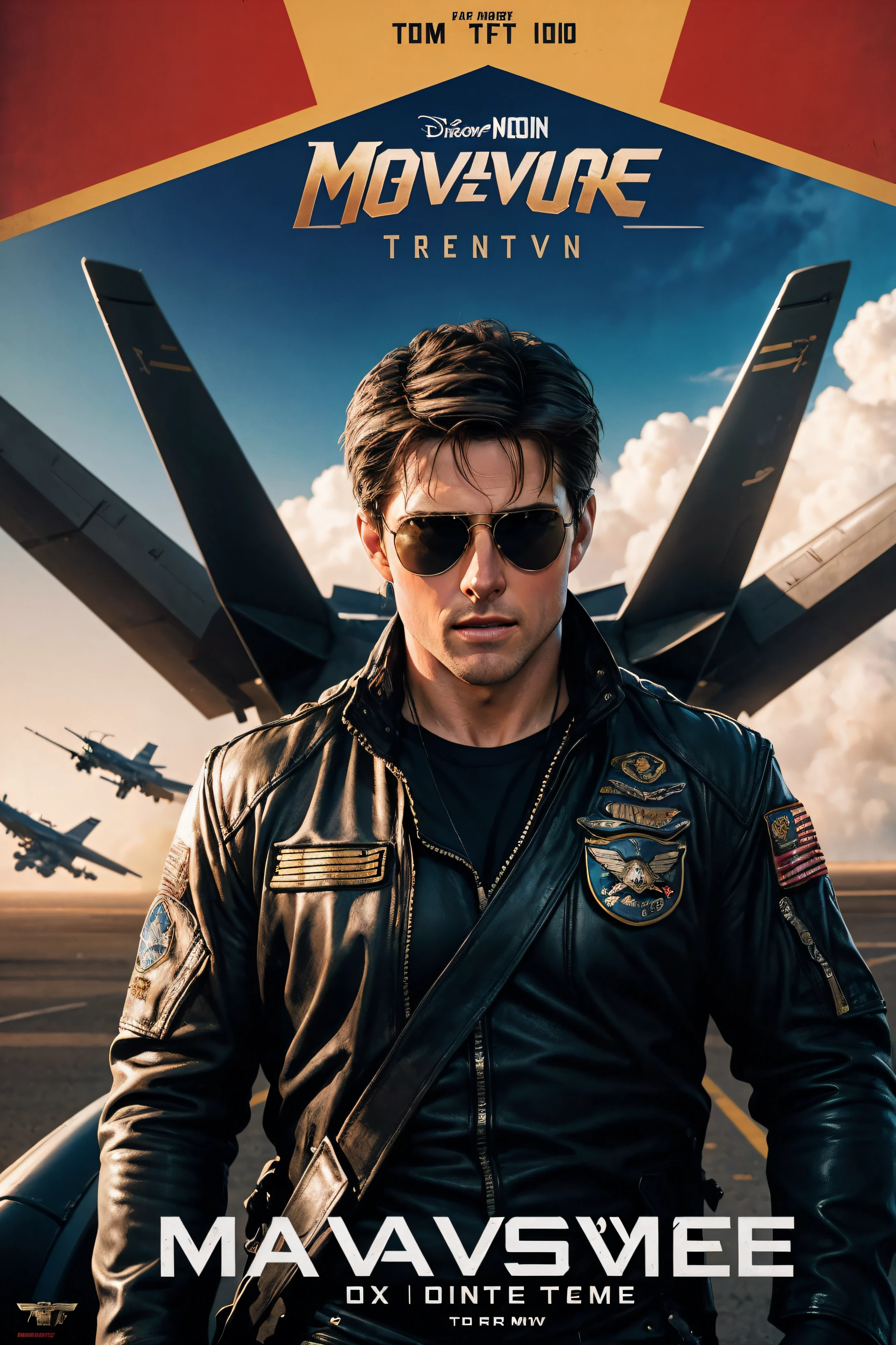 a movie poster for maverick starring tom cruise, poster art , renaissance, top gun maverick, movie poster character, top gun, movie poster promo, promotional movie poster, movie promotional image,, maverick studio, # film, bestselling movie poster, movie poster with no text, movie promotional art, character poster, poster shot, official poster