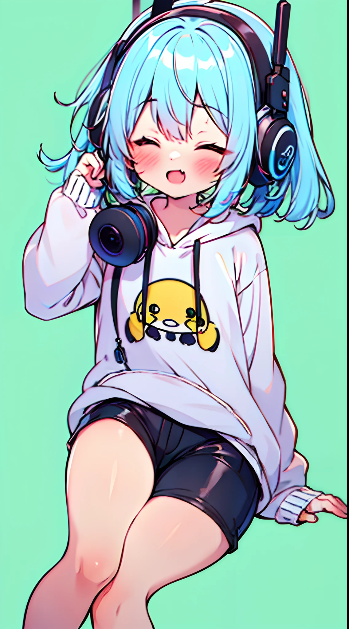 (hip hop scene) a very hip hop confidant badass arrogant cocky boss bitch attitude anime girl rapper badass pose