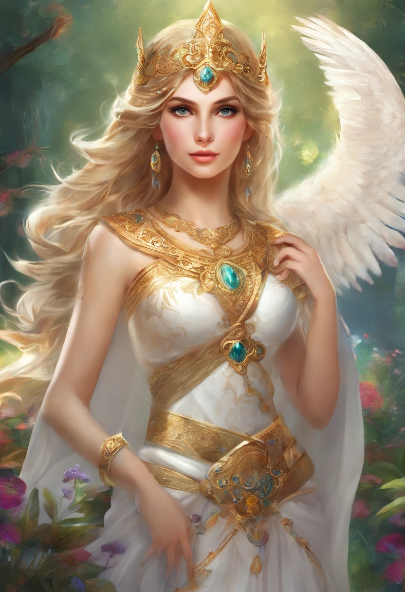 outside border, Close-up, Sony FE GM, surrealism, suprerralistic, hyper HD, Masterpiece, ccurate, Textured skin, Super detail, High details, High quality, Award-Awarded, Best quality, A high resolution, 8K, Anatomically correct,fanciful,mito,
(An all-white owl standing on Athena's shoulder close-up),(Hooters:1.37),(Stand on Athena's shoulders),(Stand on the shoulder:1.37) The owl's face is round, largeeyes, very large eyes, short, Curved beak, short, Dense all-white feathers, Thick claws, It has various patterns on its plumage. It is a unique and beautiful creature,The wonders and wisdom of nature are showcased , (atenea:0.8),The eyes of the goddess were bright and large, Charming and majestic, Her facial contours are elegant and refined, The Greek nose is straight, Her hair is blonde or dark, Long and smooth, And her mouth is often pursed tightly, Show her determination and determination. Her skin is fair and flawless, ivory skin, Dignified and beautiful, Wear yours with a delicately embroidered dress, Wear a helmet crown in battle, In his right hand he holds a spear, In his left hand, He was holding a golden tassel in his hand, The image of Egis is characterized by a shining golden glow, He wore an olive branch on his head, Symbol of peace close-up, Close-up, Sony FE GM, surrealism, suprerralistic, hyper HD, Masterpiece, ccurate, Textured skin, Super detail, High details, High quality, Award-Awarded, optimum