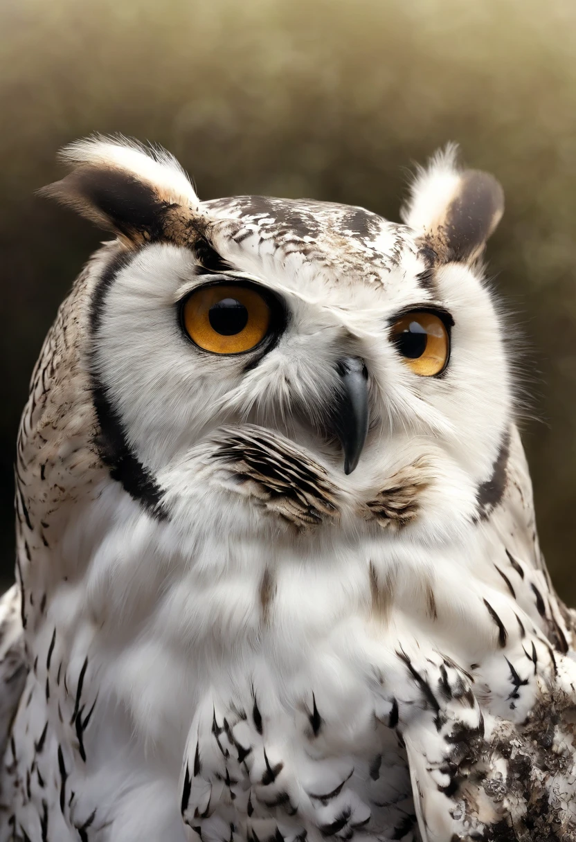 (An all-white owl standing on a person's shoulder for close-up),(Hooters:1.37),(Stand on Athena's shoulders),(Stand on the shoulder:1.37) The owl's face is round, largeeyes, very large eyes, short, Curved beak, short, Dense all-white feathers, Thick claws, It has various patterns on its plumage. It is a unique and beautiful creature,The wonders and wisdom of nature are showcased , (atenea:0.8),The eyes of the goddess were bright and large, Charming and majestic, Her facial contours are elegant and refined, The Greek nose is straight, Her hair is blonde or dark, Long and smooth, And her mouth is often pursed tightly, Show her determination and determination. Her skin is fair and flawless, ivory skin, Dignified and beautiful, Wear yours with a delicately embroidered dress, Wear a helmet crown in battle, In his right hand he holds a spear, In his left hand, He held a golden tassel in his hand, The image of Egis is characterized by a shining golden light, He wore an olive branch on his head, Close-up of a symbol of peace, Close-up, Sony FE GM, surrealism, suprerralistic, hyper HD, Masterpiece, ccurate, Textured skin, Super detail, High details, High quality, Award-Awarded, optimum