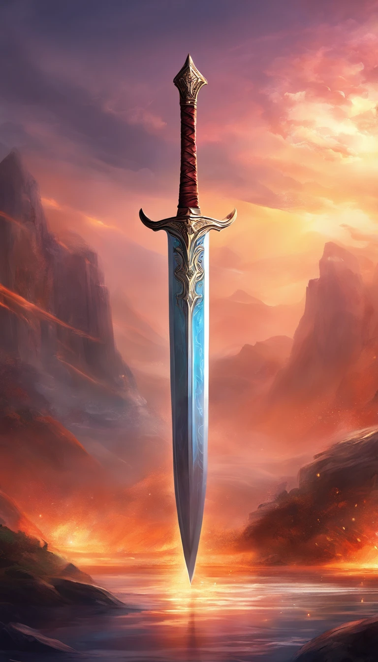 A large, legendary sword with fiery details