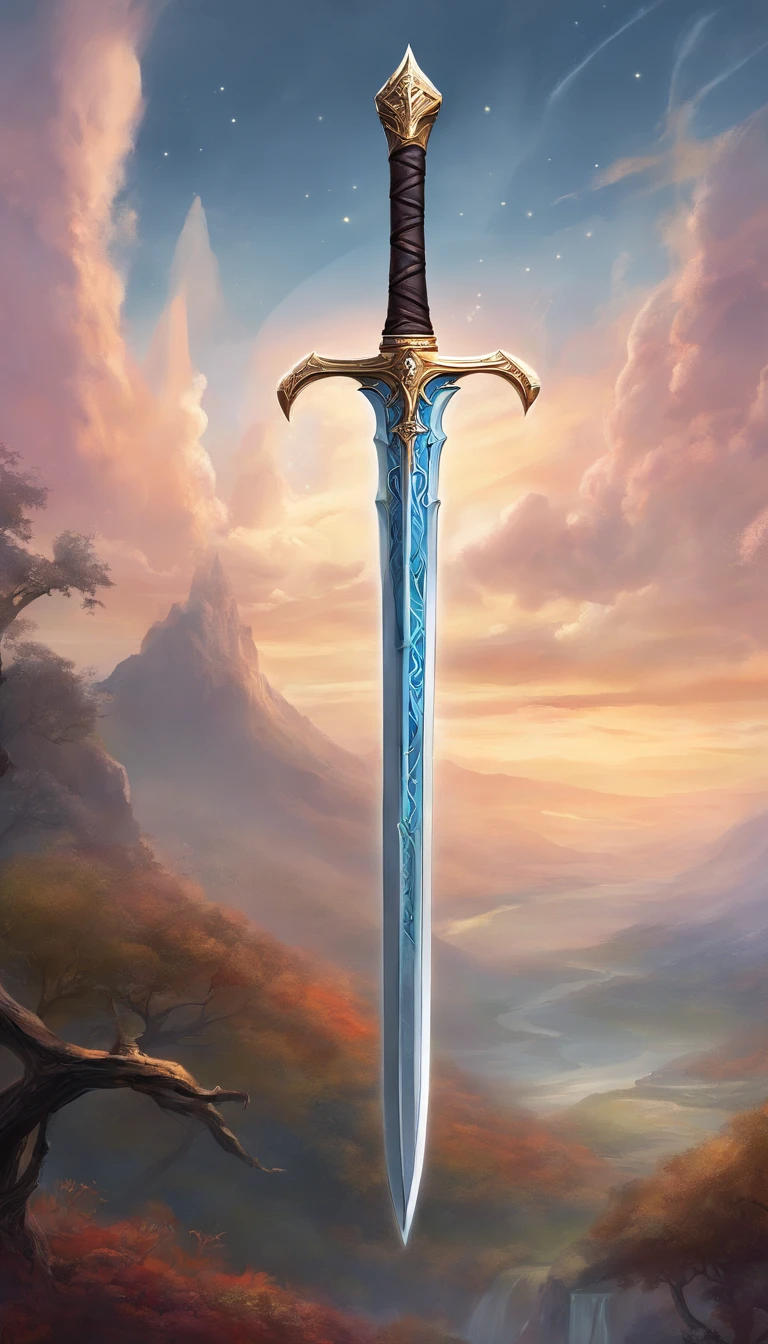 A large, legendary sword with airy details