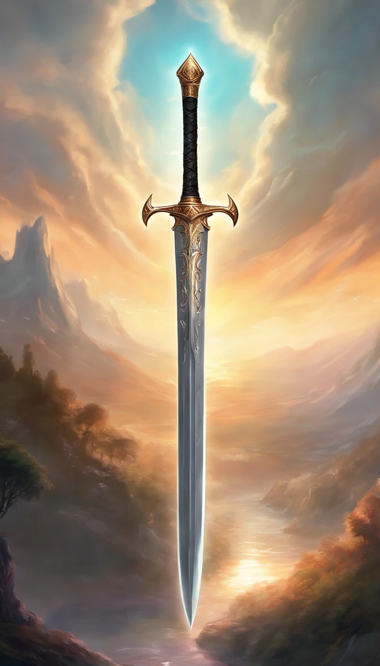 A large, legendary sword with airy details