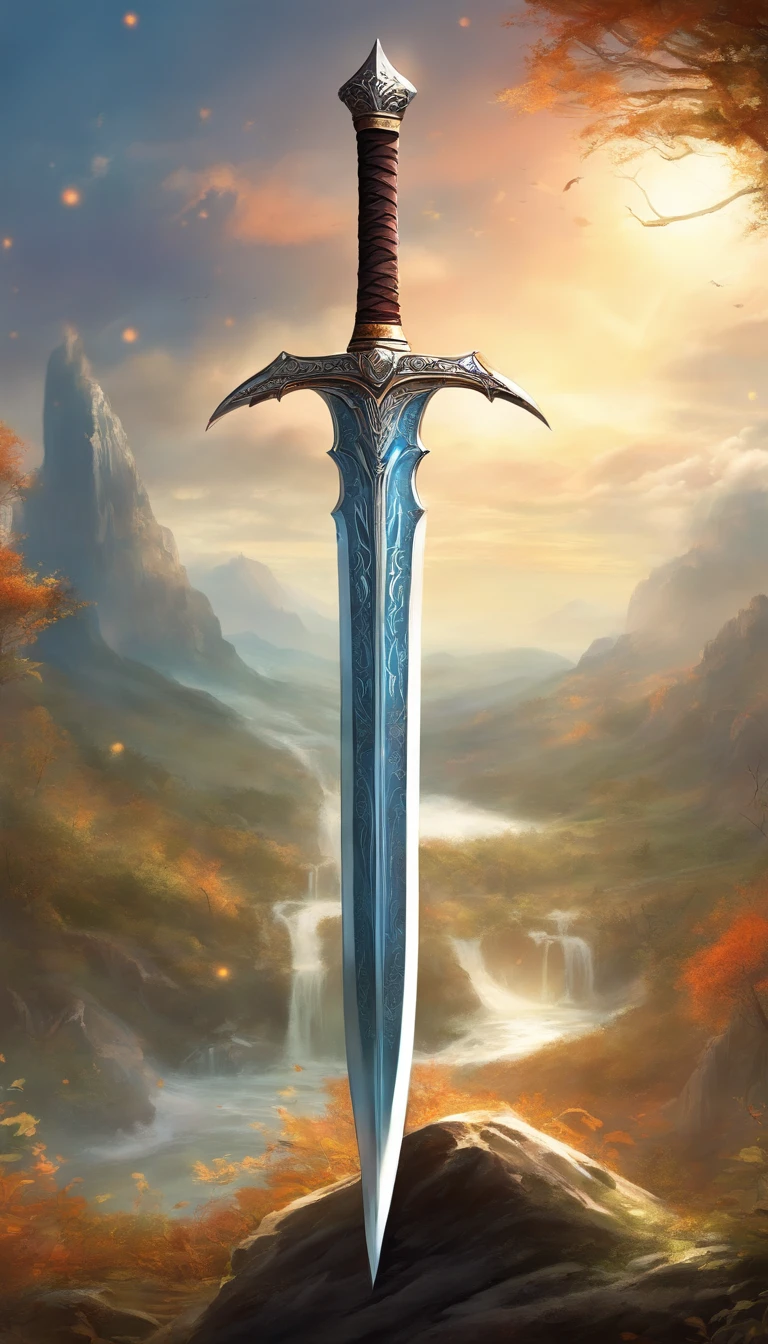 A large, Powerful, legendary sword with many details