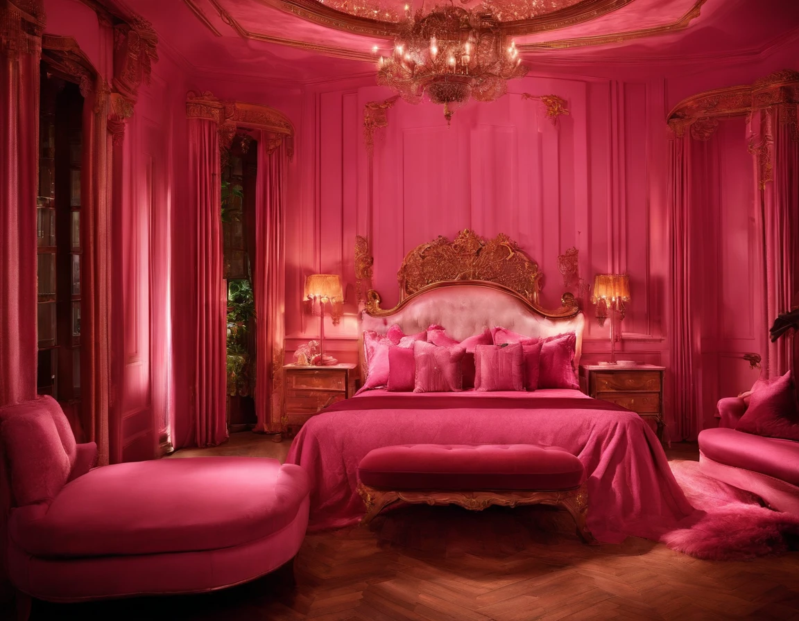 the night,Lovely pink bedroom