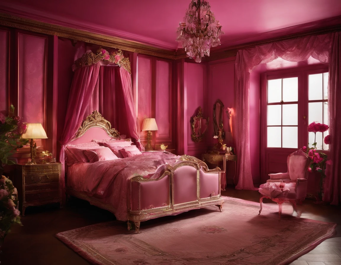 the night，Pink maiden bedroom