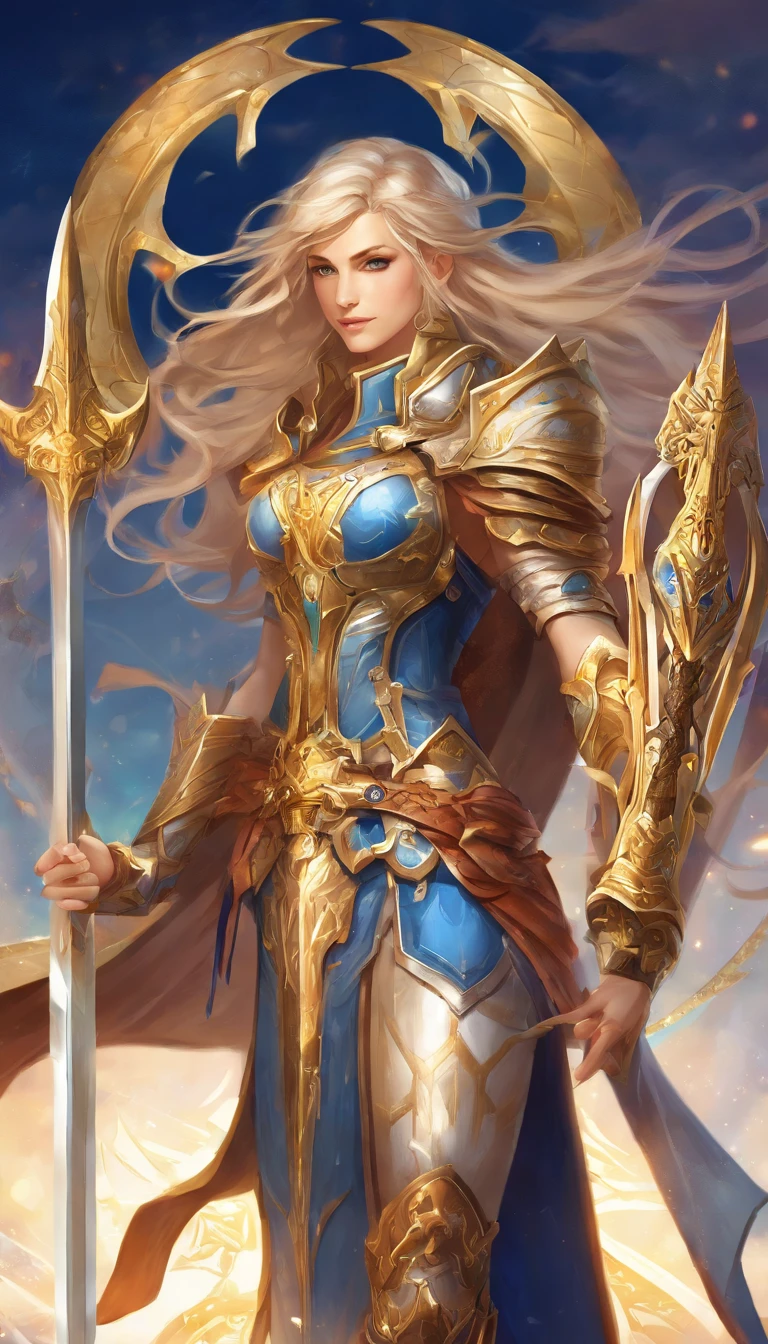 (best quality,4k,8k,highres,masterpiece:1.2),ultra-detailed,realistic,mastersword,legendary weapon,precise craftsmanship,detailed hilt,sharp blade,properly proportioned,beautifully textured,mythical sword,iconic symbol,hero's weapon,forged by the gods,sword of destiny,enchanted blade,glowing blue aura,legendary battles,ultimate power weapon,destined to defeat evil,classic video game weapon,sword of the chosen one,masterful design,intricate engravings,powerful artifact,epic hero's journey,impeccable quality craftsmanship,striking and elegant,centerpiece of the artwork,shimmering with divine energy,sharp enough to cut through anything,radiating strength and power,fit for a true hero,artistic homage to the game,signature weapon of the hero,pristine metalwork,exquisite attention to detail,colorful gems embedded in the hilt,legendary legacy,unbreakable and indestructible:focus on the blade's reflections and highlights,create an atmosphere of reverence and awe,showcase the iconic sword in a dynamic pose and perspective,bring out the mythical essence and power of the Mastersword.