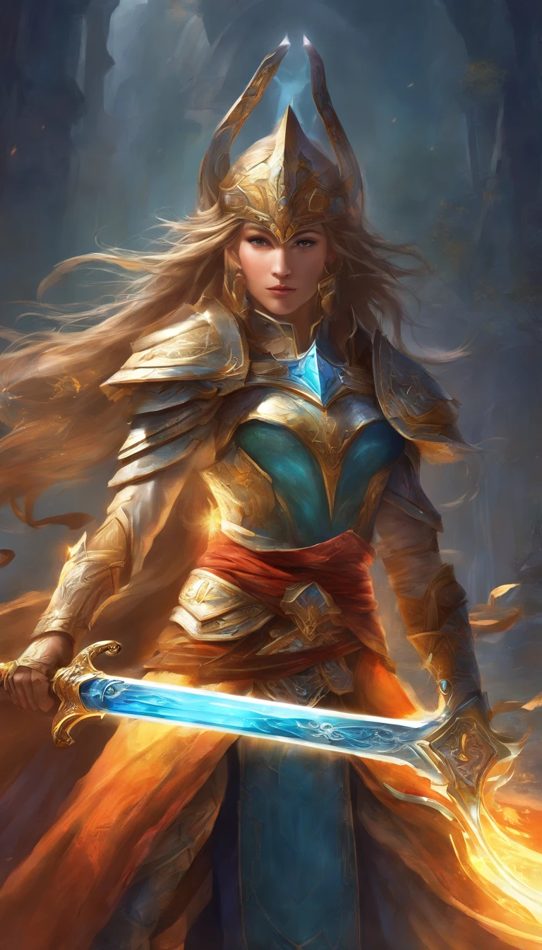 (best quality,4k,8k,highres,masterpiece:1.2),ultra-detailed,realistic,mastersword,legendary weapon,precise craftsmanship,detailed hilt,sharp blade,properly proportioned,beautifully textured,mythical sword,iconic symbol,hero's weapon,forged by the gods,sword of destiny,enchanted blade,glowing blue aura,legendary battles,ultimate power weapon,destined to defeat evil,classic video game weapon,sword of the chosen one,masterful design,intricate engravings,powerful artifact,epic hero's journey,impeccable quality craftsmanship,striking and elegant,centerpiece of the artwork,shimmering with divine energy,sharp enough to cut through anything,radiating strength and power,fit for a true hero,artistic homage to the game,signature weapon of the hero,pristine metalwork,exquisite attention to detail,colorful gems embedded in the hilt,legendary legacy,unbreakable and indestructible:focus on the blade's reflections and highlights,create an atmosphere of reverence and awe,showcase the iconic sword in a dynamic pose and perspective,bring out the mythical essence and power of the Mastersword.