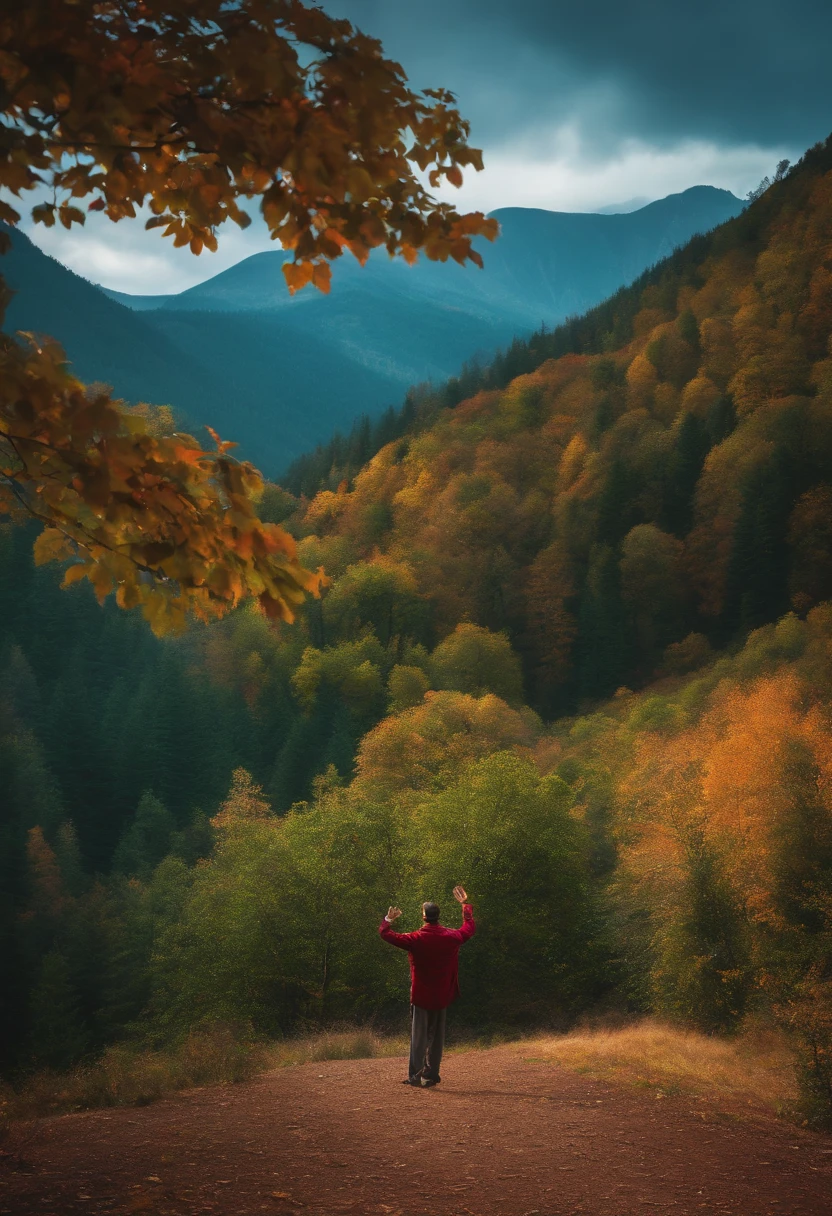 Man standing waving