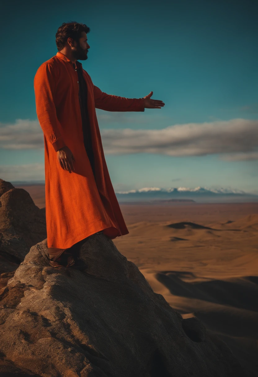 Man standing waving