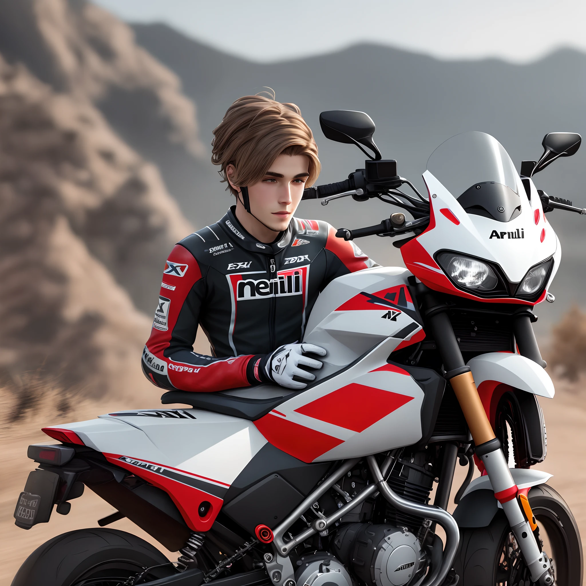 Aprillia Sx 125 mit einem Braunhaarigen jungen mann