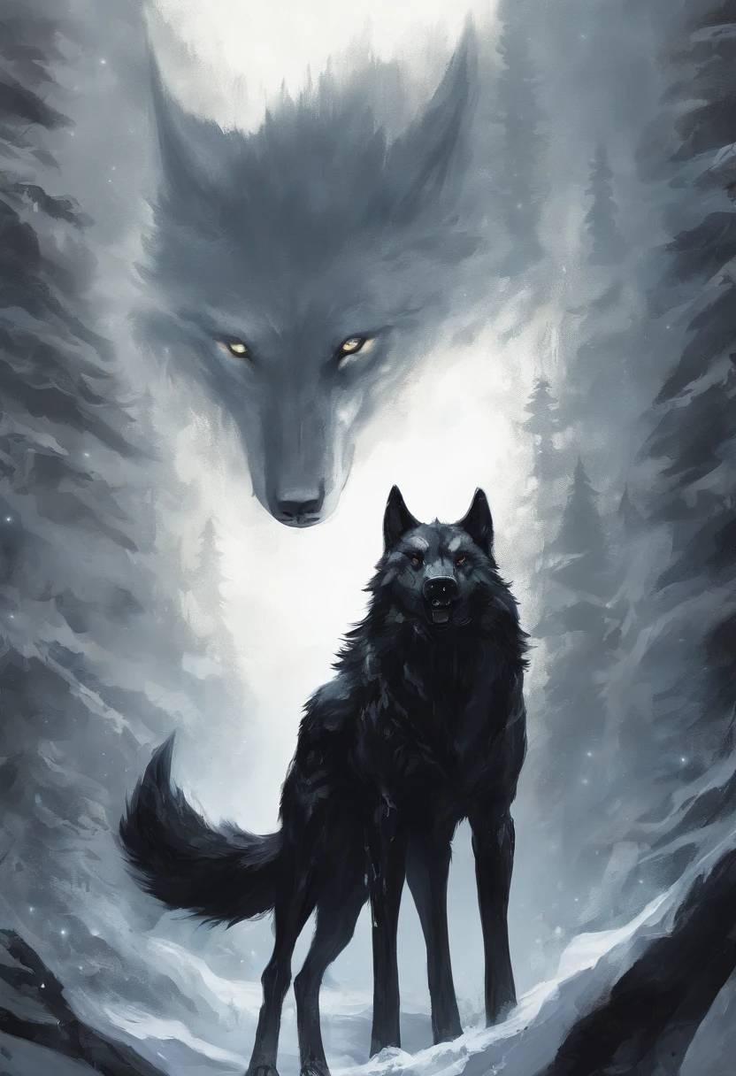 wolf gigantic black humanoid wolf.