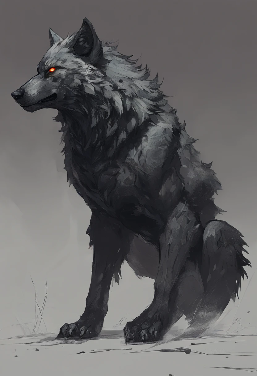 wolf gigantic black humanoid wolf.