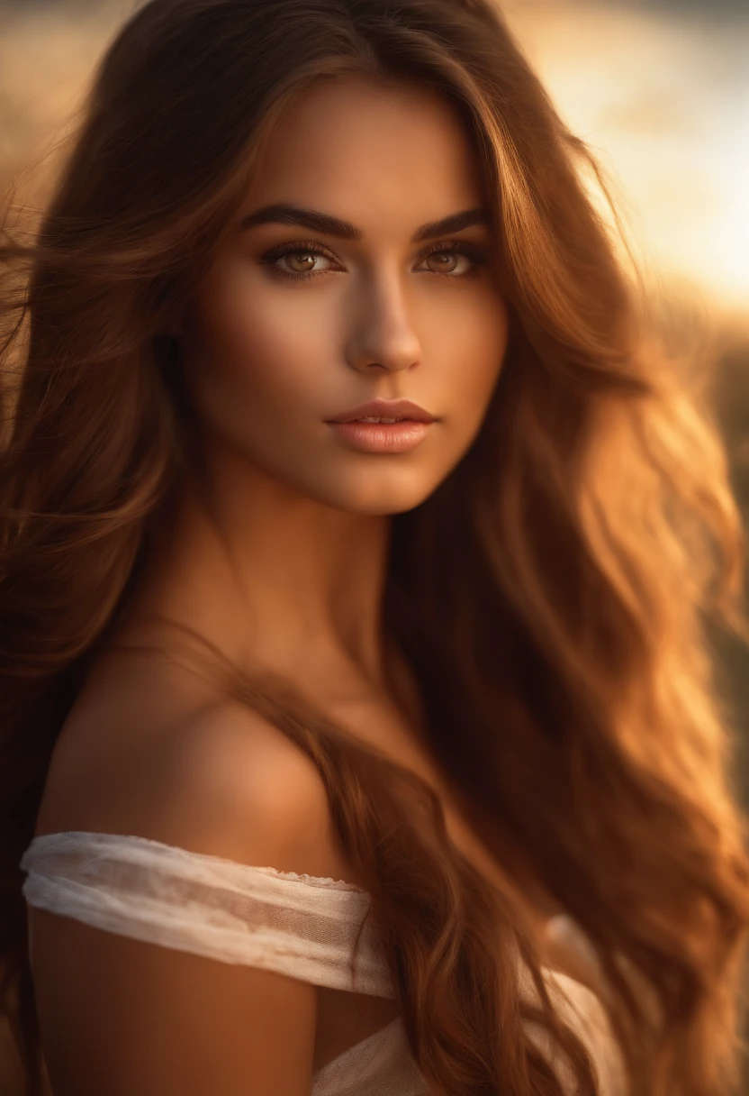 beautiful young adult girl, full body, gorgeous seductive lustful, tan, nsfw, long brown hair light brown eyes,
