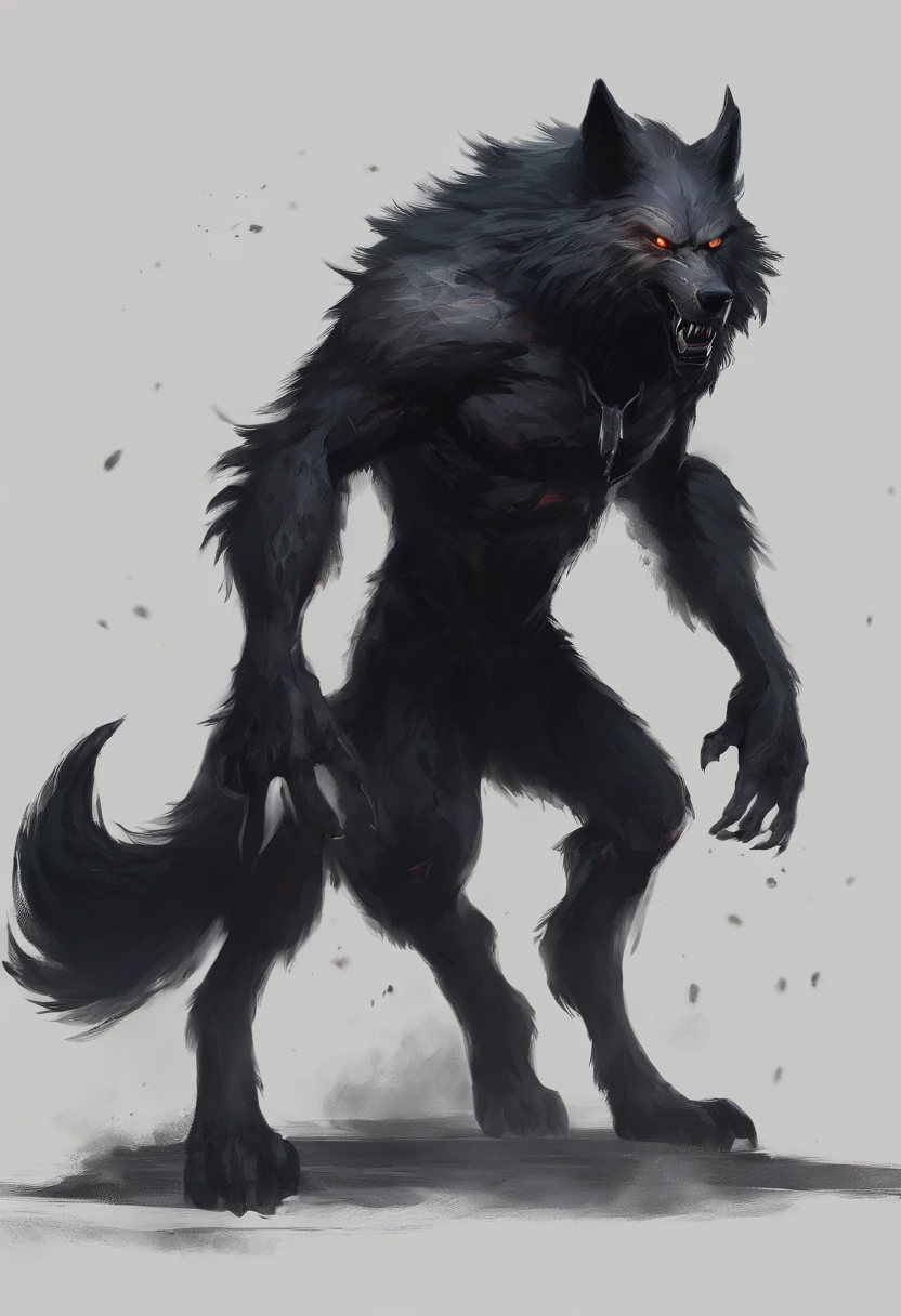 scp 682, full body, angry,
