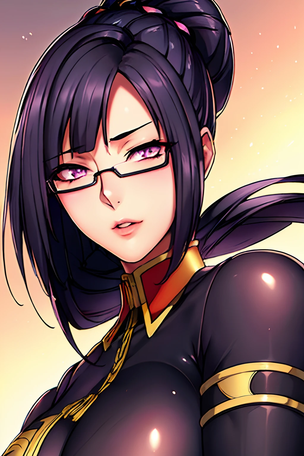 Beautiful, looking at viewer, show whole body (police uniform:1.5), city background, semi-rimless eyewear, black hair, very long hair, ponytail,Bangs,purple eyes, 1 girl, 20yo,Young female,Beautiful Finger,Beautiful long legs,Beautiful body,Beautiful Nose,Beautiful character design, perfect eyes, perfect face,expressive eyes,perfect balance, looking at viewer,(Focus on whole body), (innocent_big_eyes:1.0), official art,extremely detailed CG unity 8k wallpaper, perfect lighting,Colorful, Bright_Front_face_Lighting,shiny skin, (masterpiece:1.0),(best_quality:1.0), ultra high res,4K,ultra-detailed, photography, 8K, HDR, highres, absurdres:1.2, Kodak portra 400, film grain, bokeh:1.2, lens flare, (vibrant_color:1.2),professional photograph, (Beautiful,large_Breasts:1.4), (beautiful_face:1.5)