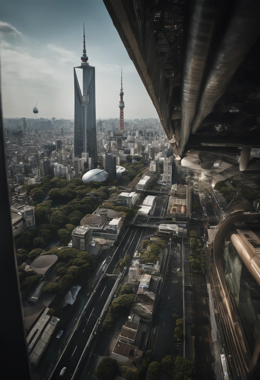 Futuristic cities、kosmos、spaceships、Spaceship Base、Spacecraft Airfield、Huge city、Futuristic City Tokyo、Tokyo 100 Years Later、Megalopolis Tokyo、Skyscrapers in Nishi-Shinjuku、Huge bird's-eye view of Tokyo、See the big picture