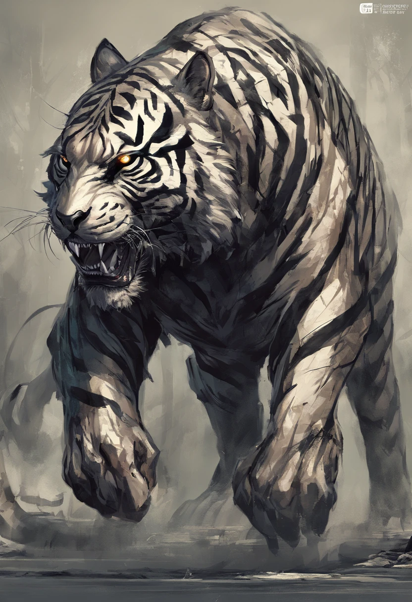Tiger gigantic black humanoid Tiger.