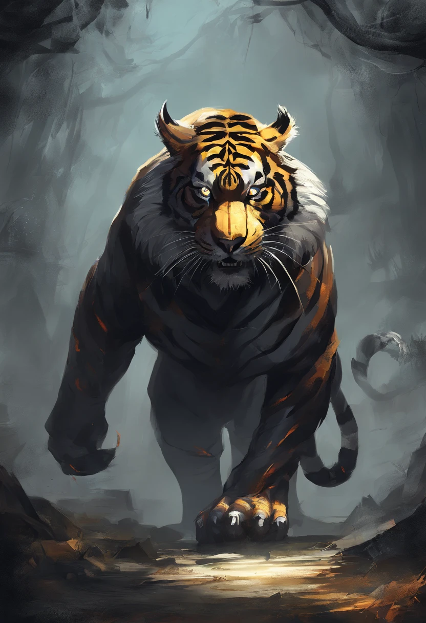 Tiger gigantic black humanoid Tiger.