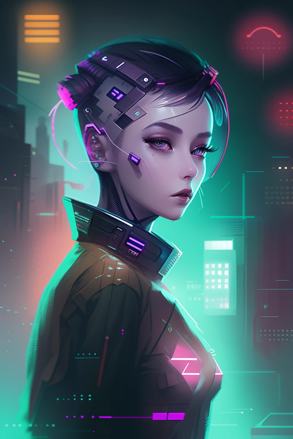 Cyberpunk woman