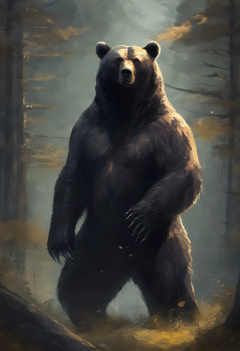 Bear gigantic black humanoid Bear.