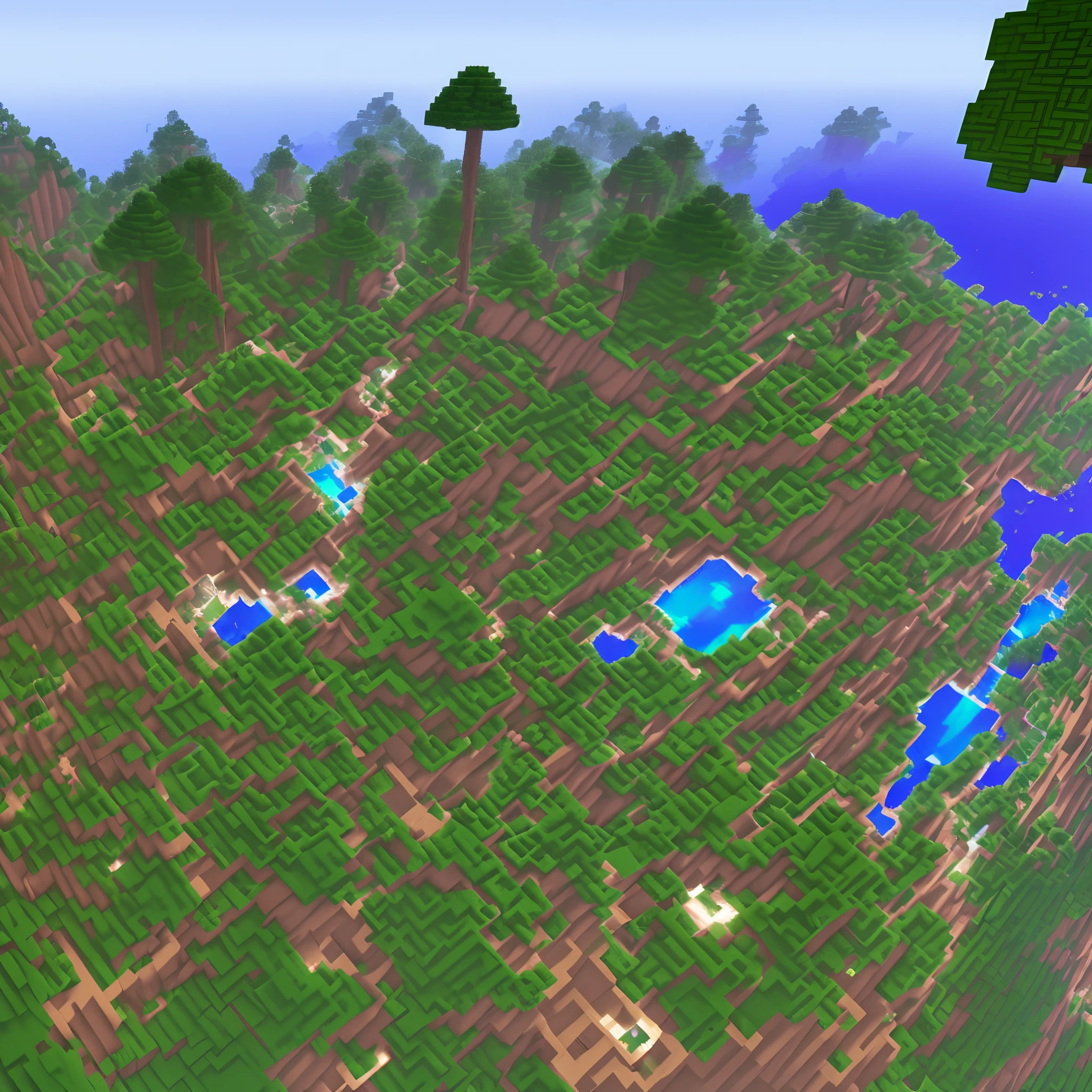 Monde minecraft avec homme de dos face a la nature