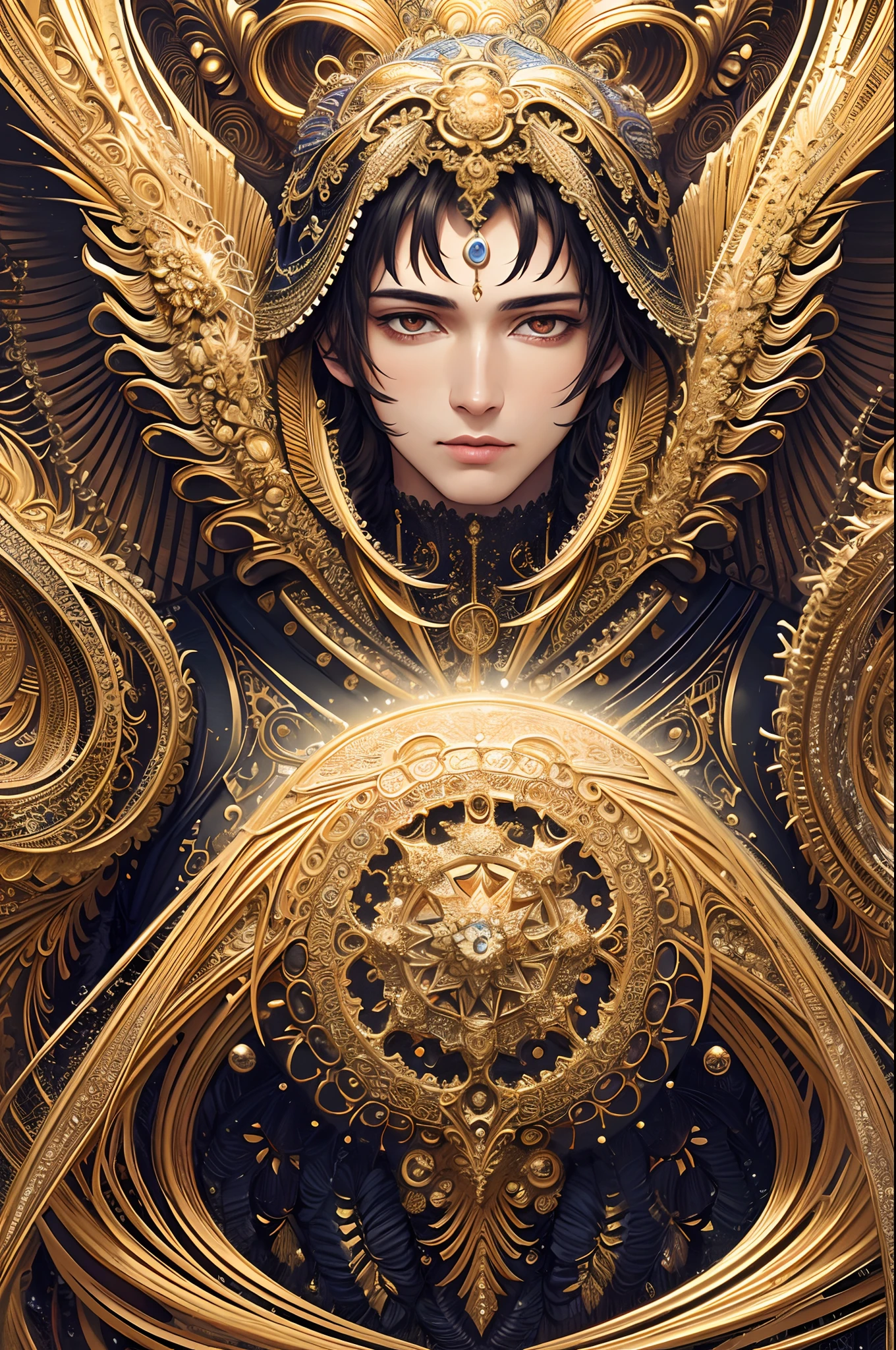 (masterpiece, top quality, best quality, official art, beautiful and aesthetic:1.2), (male angel, man, maliness), extreme detailed,(fractal art:1.3),colorful,highest detailed