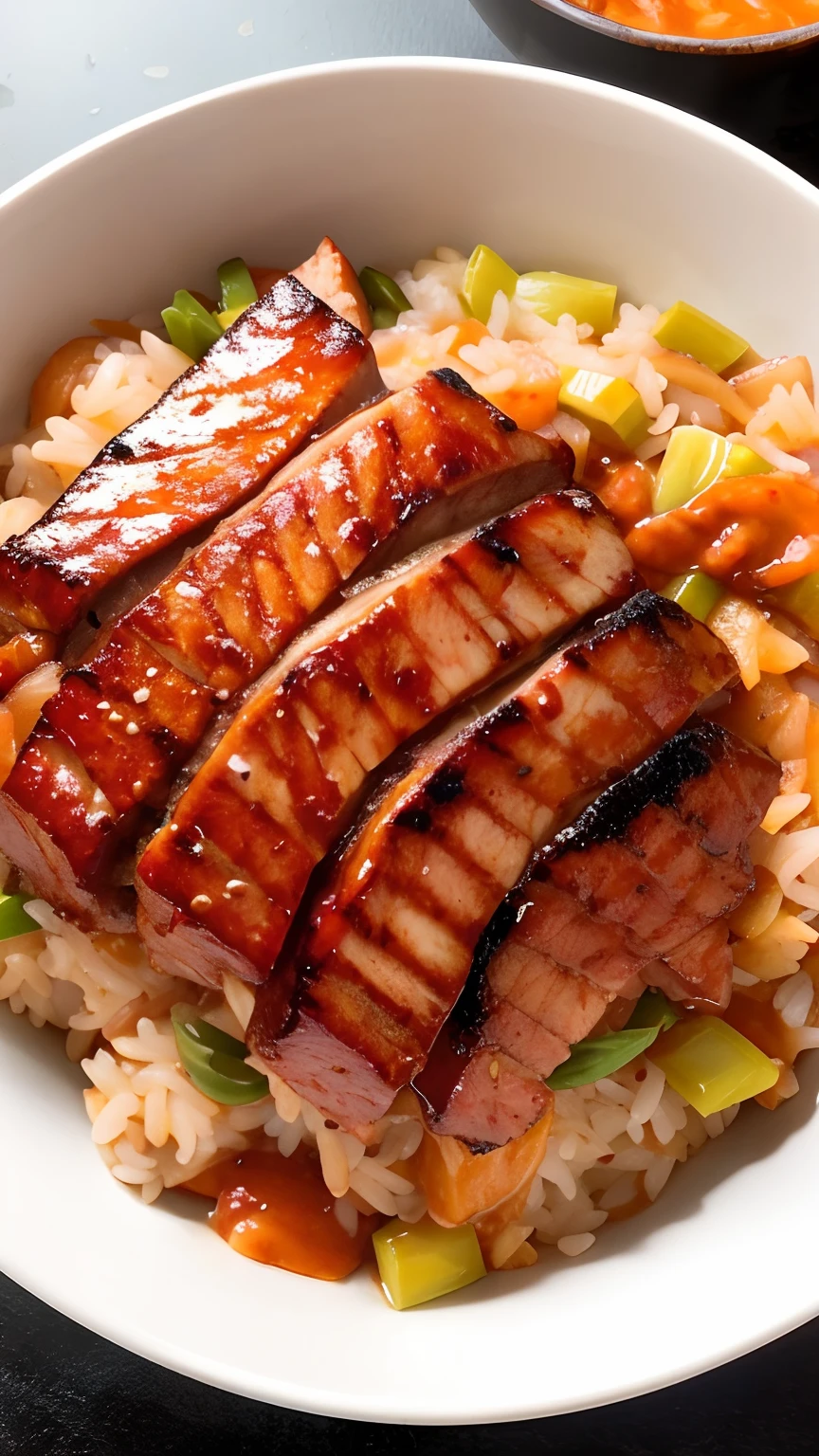 A bowl of char siu rice