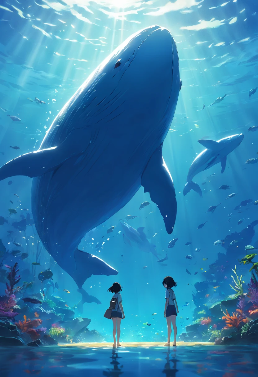 (Best quality,A high resolution,Masterpiece:1.2),Vivid colors,Realistic,whales,Huge body,Long fins,Devil's Eye,Fierce expression,Dark and mysterious scene,foggy atmosphere,Imposing creatures,Sharp focus,Terrible proportions,Dark colors,gritty texture,horror theme,Underwater,Glowing eyes,"Deep Sea" theme,Ominous existence,menacing posture,Sinister shadows,Violent splashes,Lighting effects,Monster silhouette,Creepy underwater flora,Exaggerated features,Bizarre,Disturbing and terrifying