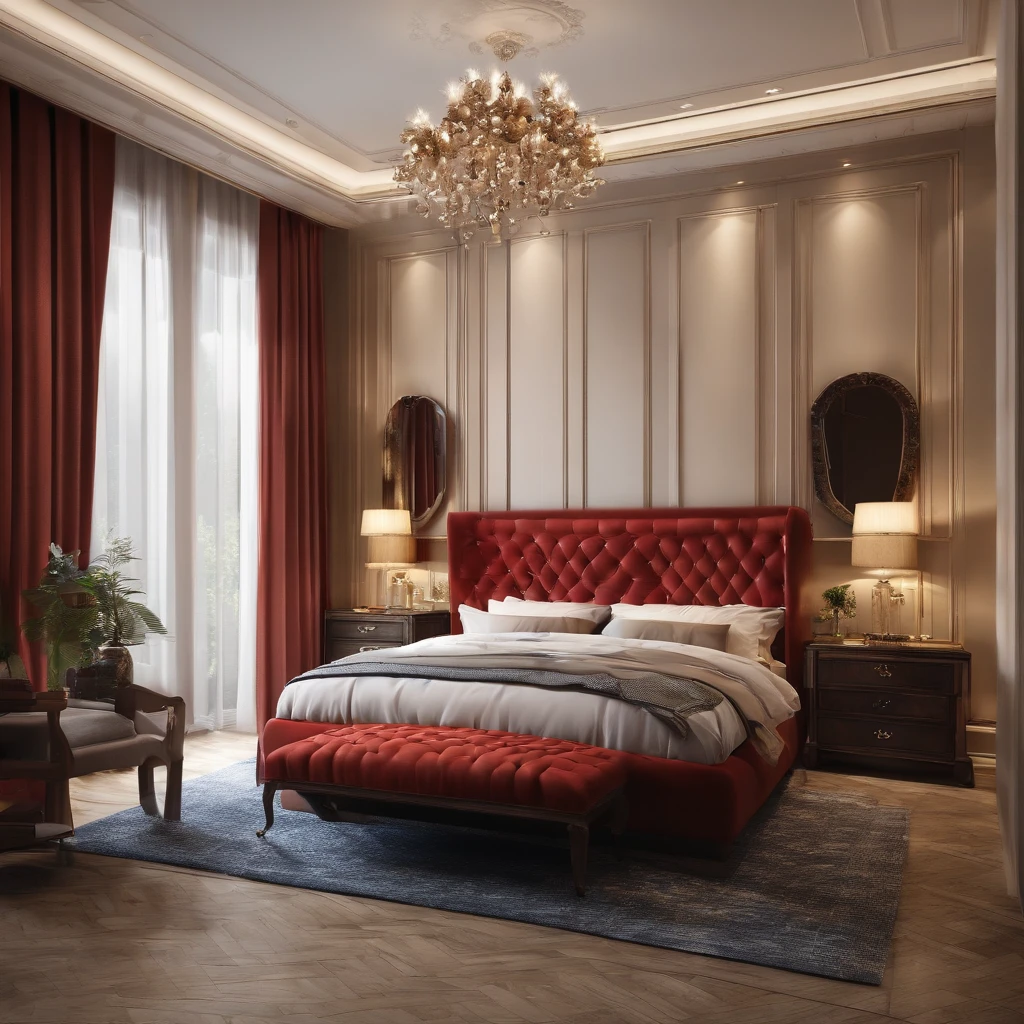 ((Separate shooting Angle)), ((Wall facing)), ((Best quality, 8k, Masterpiece :1.3)), (European style bedroom:1.2),