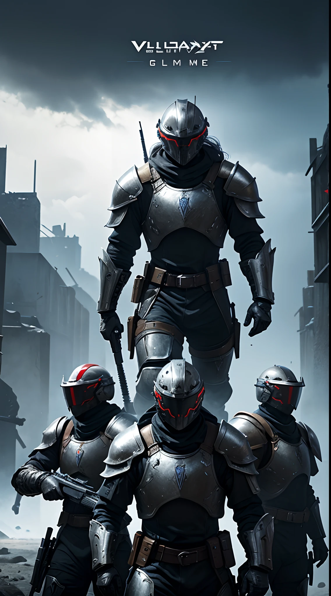 a group of people in armor with weapons and helmets, fps game, fps shooter game, fps game concept art, fps game concept, valorant game style, bloody + concept art, ps5 game, front cover of a new video game, valorant style, valorant character, vr game, bleed, ready to strike, action rpg video game