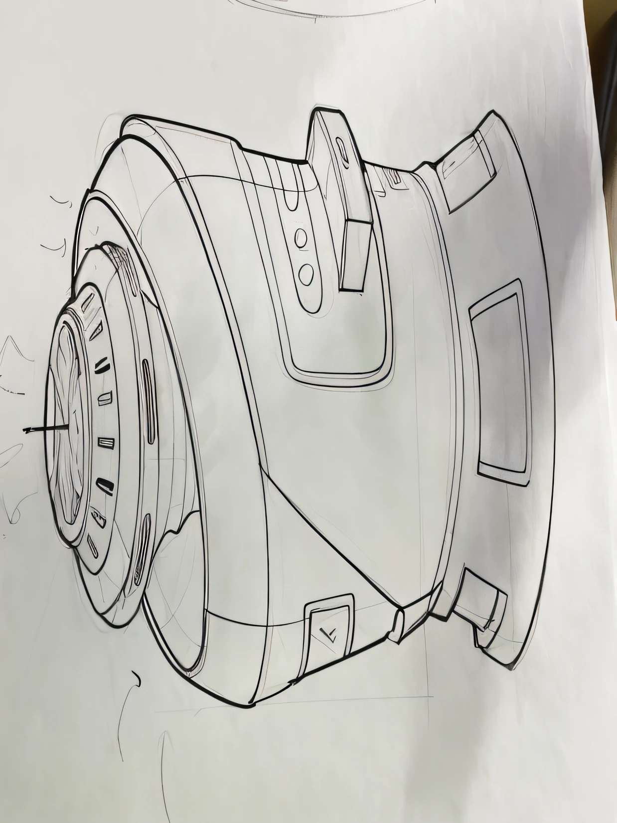 Use a pencil to draw a vacuum cleaner on a piece of paper, concept-art | dyson, prop design, line work concept art, concept sketches, conceptual drawing, concept art-h 640, raytrace concept art, concept art h 8 0 0, object concept art, spaceship concept art, spaceship design, Concept illustration, industrial design concept, concept design,Rendering,inspired by Alexander Archipenko, symmetric form exploration, form and shape exploration, concept sketches, stylized bold outline, Form exploration, conceptual drawing, a 3D render inspired by Ned M.Seidler, Hand drawn, pronounced contours, Concept illustration, rough abstract sketch,