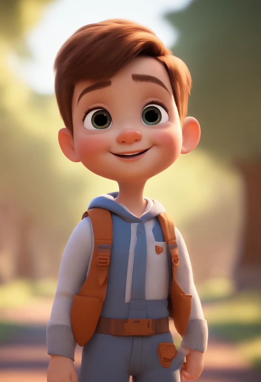 a happy cute standing short hair, vestindo uma fantasia espacial, , fundo branco, barnet, toon, estilo pixar, 3d, desenhos animados, rosto detalhado, asymmetrical 16k