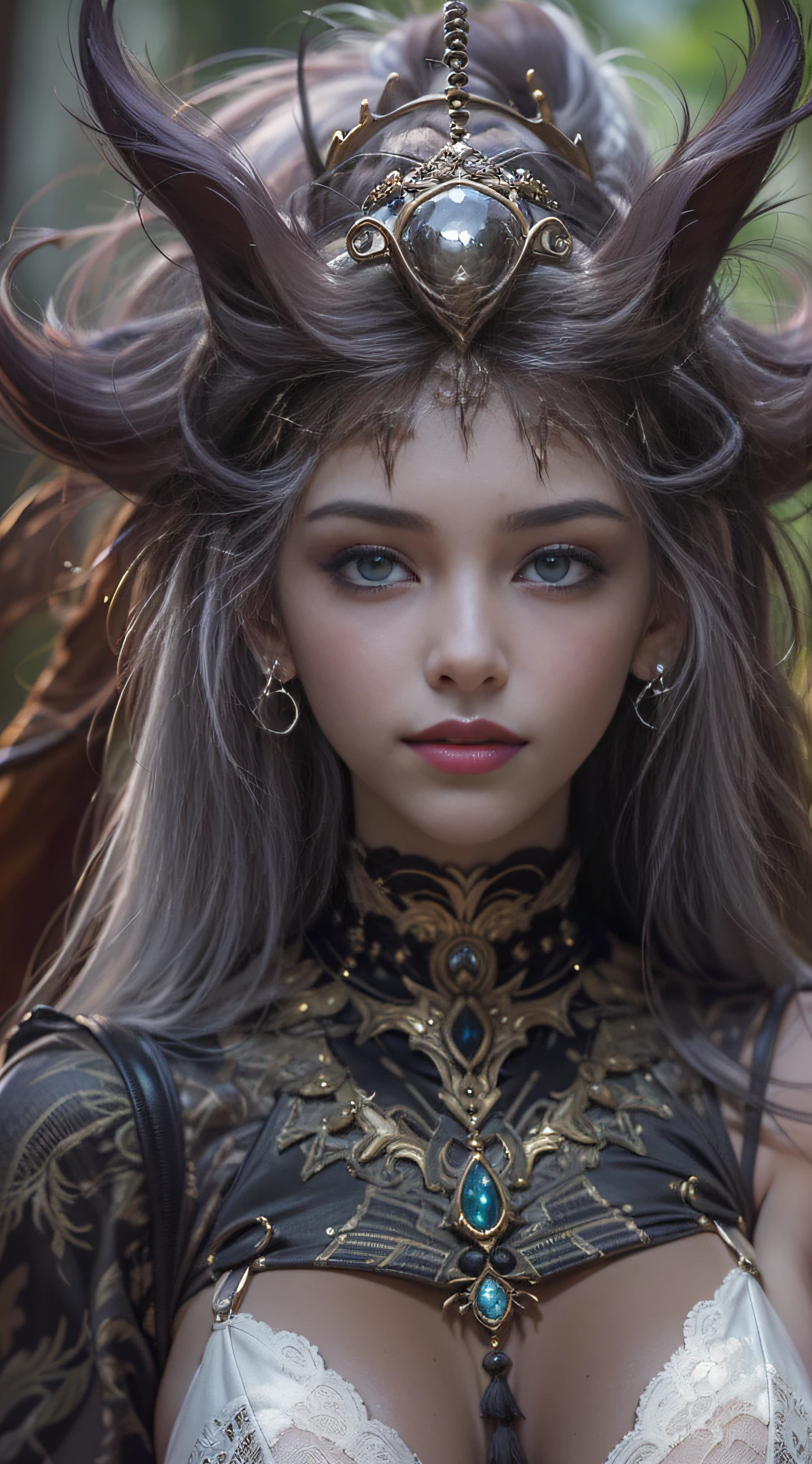 (Numerous award-winning masterpieces of, With incredible details, textures and maximum detail), (Ultra photo realsisim:1.4), (Realistic:1.3), (best quality real texture skin), ((medieval world)), finely quality eyes, finerly detailed face, (((The witch's old black hat))), (Slim witch in white), (Slim female wizard in white), (Slim witch in black), (slim female wizard in black), Gentle eyes, ((perfect and beautiful fingers)), ((perfect and beautiful arms)), (She has a mischievous smile on her face:1.4), Friendly and girlish face, (The devil dances overhead), Glass earrings on the ears, (Dramatic photo:1.6), Shining majestic lightning storm cloud mass and sky, halo optical phenomenon, Anti-Sacred Light, Twilight, Sunset, Dusk, (Dramaticlight), (A majestic sight), (Her expression was calm and gentle，Tremendously beautiful，but somehow terrifying), (A noble gesture), (Golden hair, Silver hair, Maroon hair), ((full-body portraits)), ((head looking up)), ((Looking down)), (full-body standing image:1.5), (She had a simple necklace around her neck，The workmanship is evil and delicate), Purgatory Altar, Old ruins infested with plants, The Great Temple of the Devil, great cathedral, The Devil's Grand Shrine, Temple ruins, detached temple, Magical Circle, Ancient Castle Site, Deserted ruins, crumbling ruins, Ancient ruins with clear water, wavelets, running water,熟妇，mature，plumw，Big breasts Thin waist，long leges， 独奏，Open your legs，（Beautiful and detailed eye description），（ultra - detailed，tmasterpiece，）facing at camera，A high resolution，ultra - detailed），laughingly，revealing breasts，Bare genitalia， Bulge，legs are open，Raised sexy，Camel toes，Flushed complexion，Desire for dissatisfaction，frontage，Correct anatomy，Detailed face, Detailed eyes，