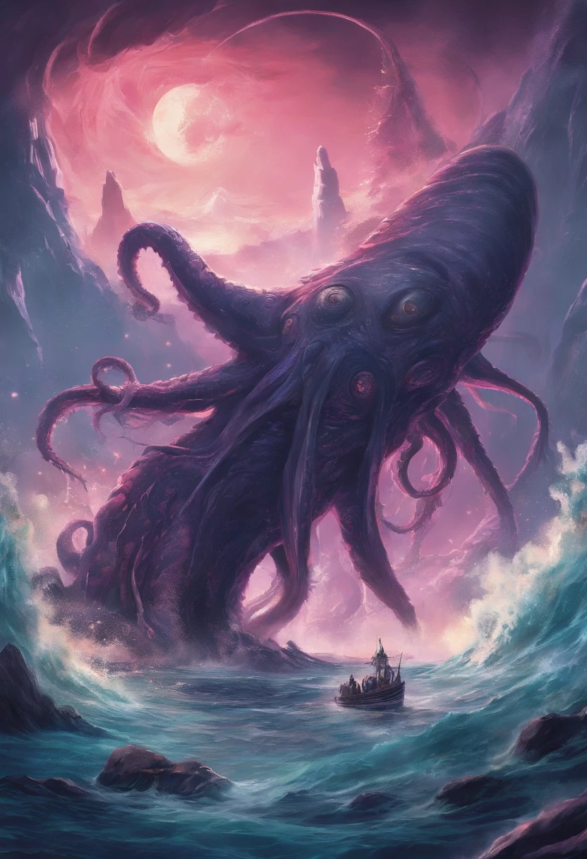 Cure octopus animated,3d octopus,abyssaltech, scifi, dark energy, ethereal, dissolving, see-through, abyss, tentacles, octopus, dramatic lighting, cinematic, muted colors, moody, eerie atmosphere, (best quality,4k,8k,highres,masterpiece:1.2), ultra-detailed, (realistic,photorealistic,photo-realistic:1.37)