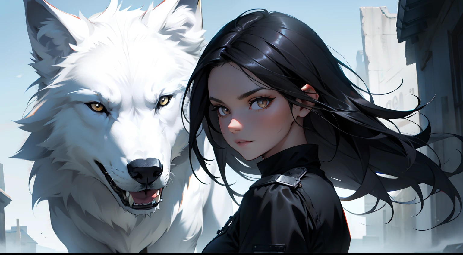 girl with black hair,White Wolf