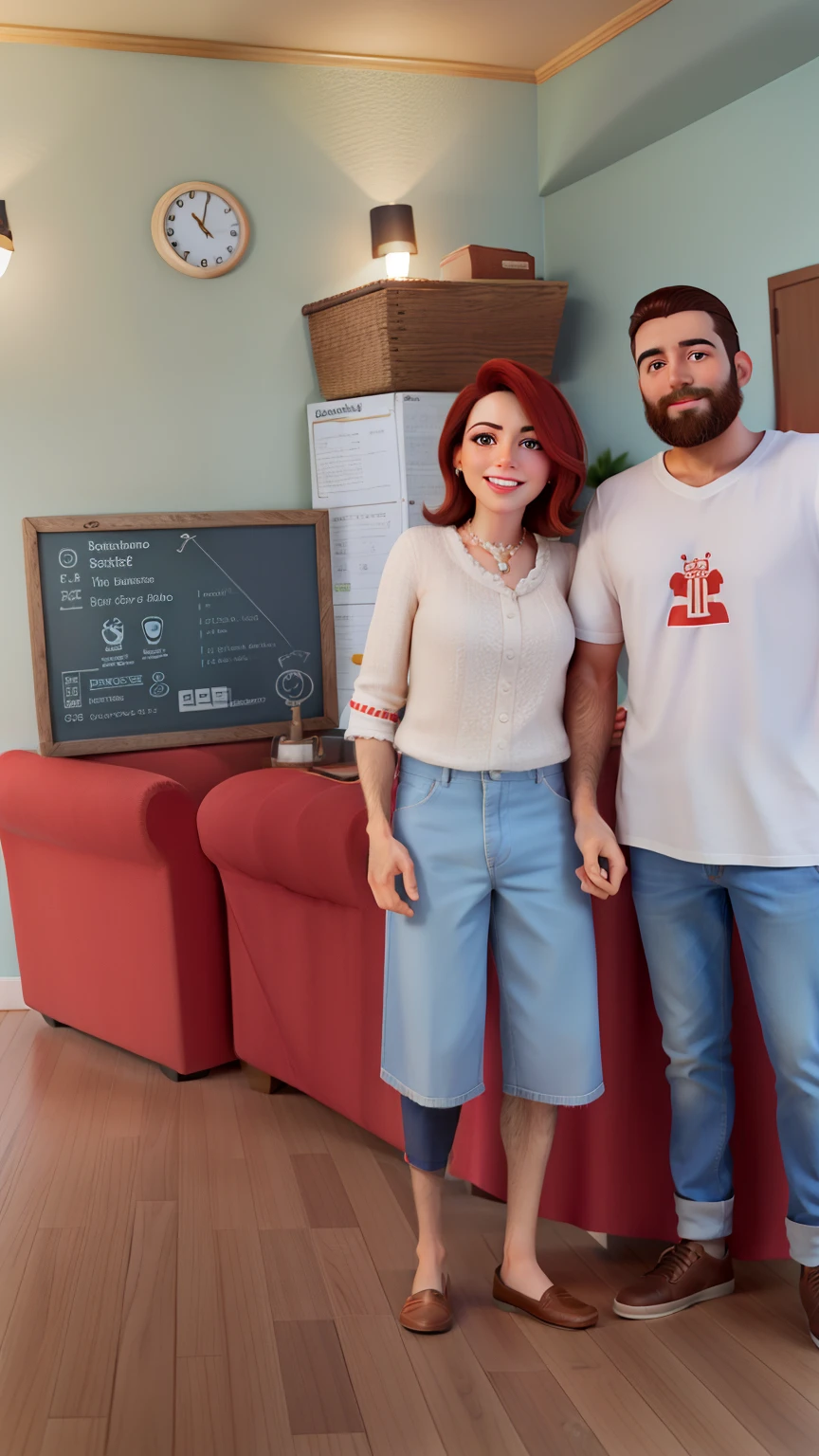 homem moreno de barba...mulher clara de cabelos cacheados