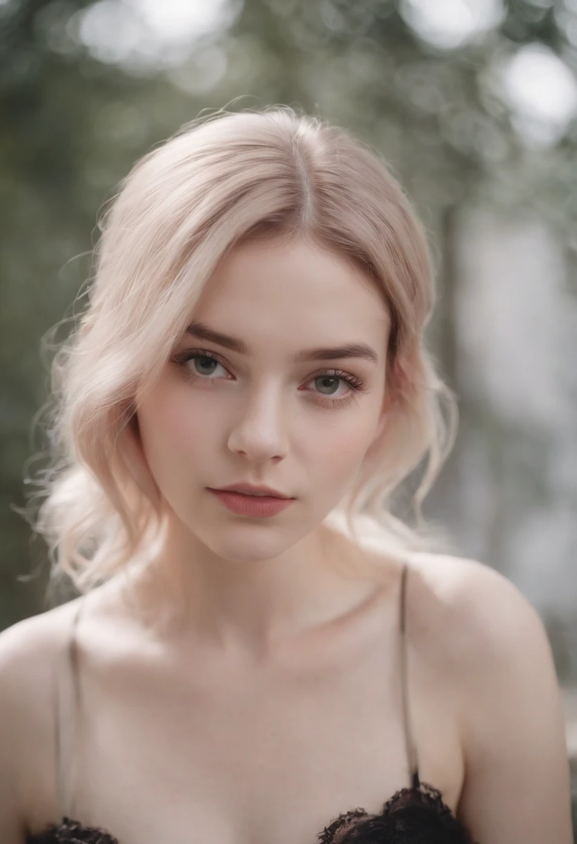 Female 22 years old, Pale-skinned, makeup, dyed hair, Surrealist