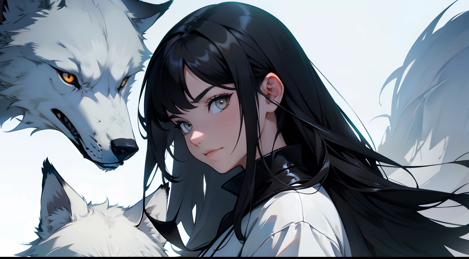 girl with black hair,White Wolf