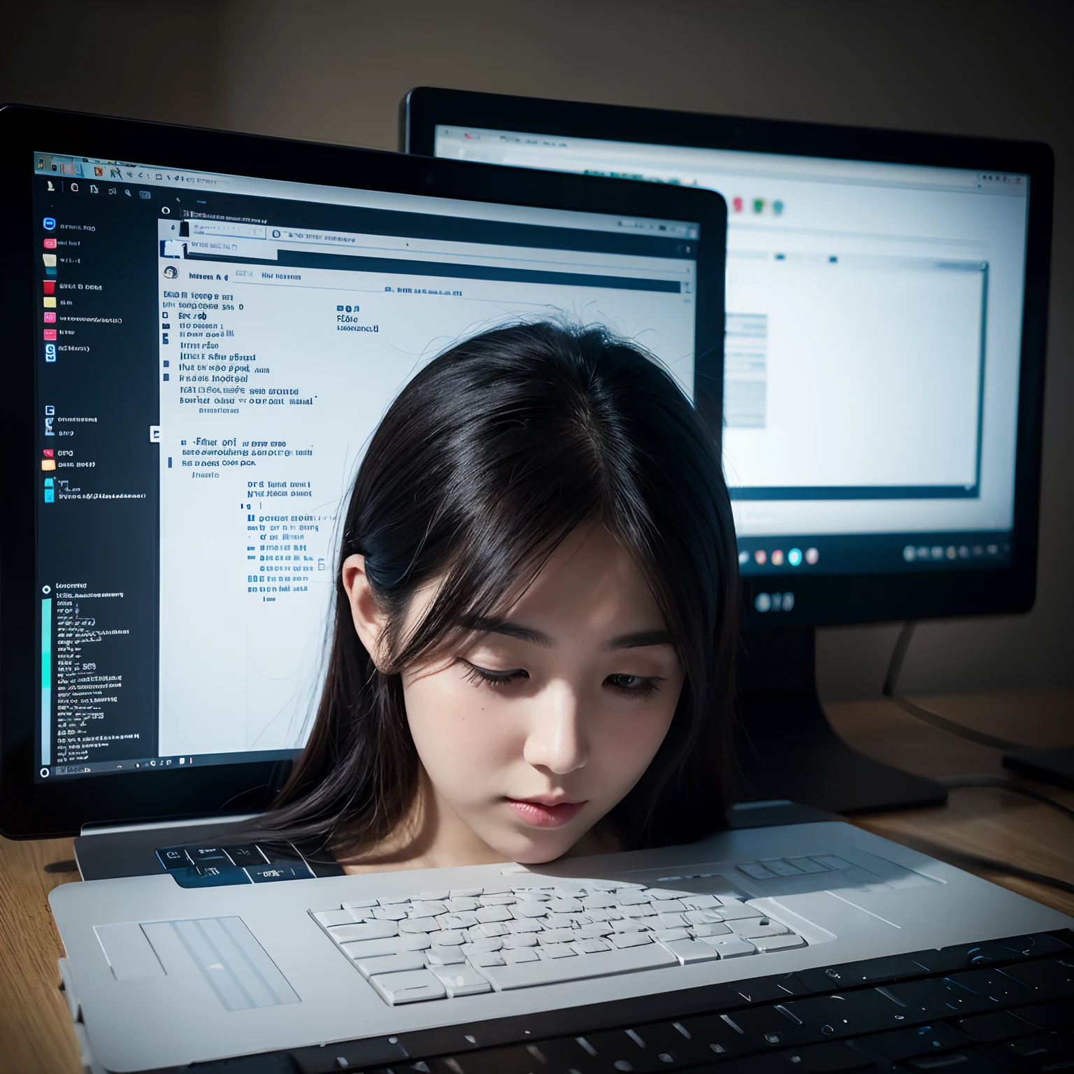 programmer,Write code,Facing the computer screen,code