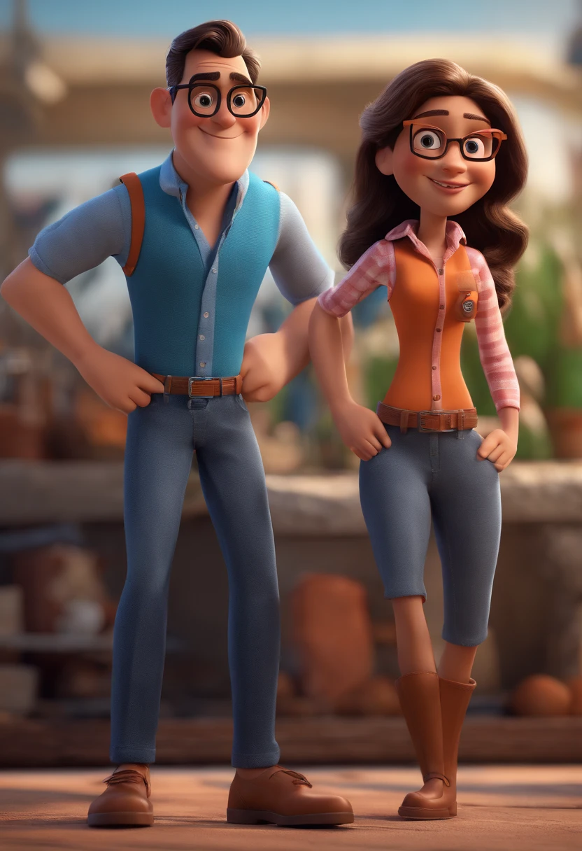 Cartoon character of a man with black glasses and a blue shirt, animation character, Caractere estilizado, animation style rendering, 3D estilizado, Arnold Maya render, 3 d render stylized, toon render keyshot, Personagem 3D, Personagem 3D, 3d rendering stylized, 3 d character render, personagem de desenho animado, Personagem de close up, Pose de personagem, (Estilo Pixar) (master part:1.2) (Bokeh) (best quality) (pele detalhada) (textura detalhada) (8k) (argila) (Cinematic lighting) (foco nítido