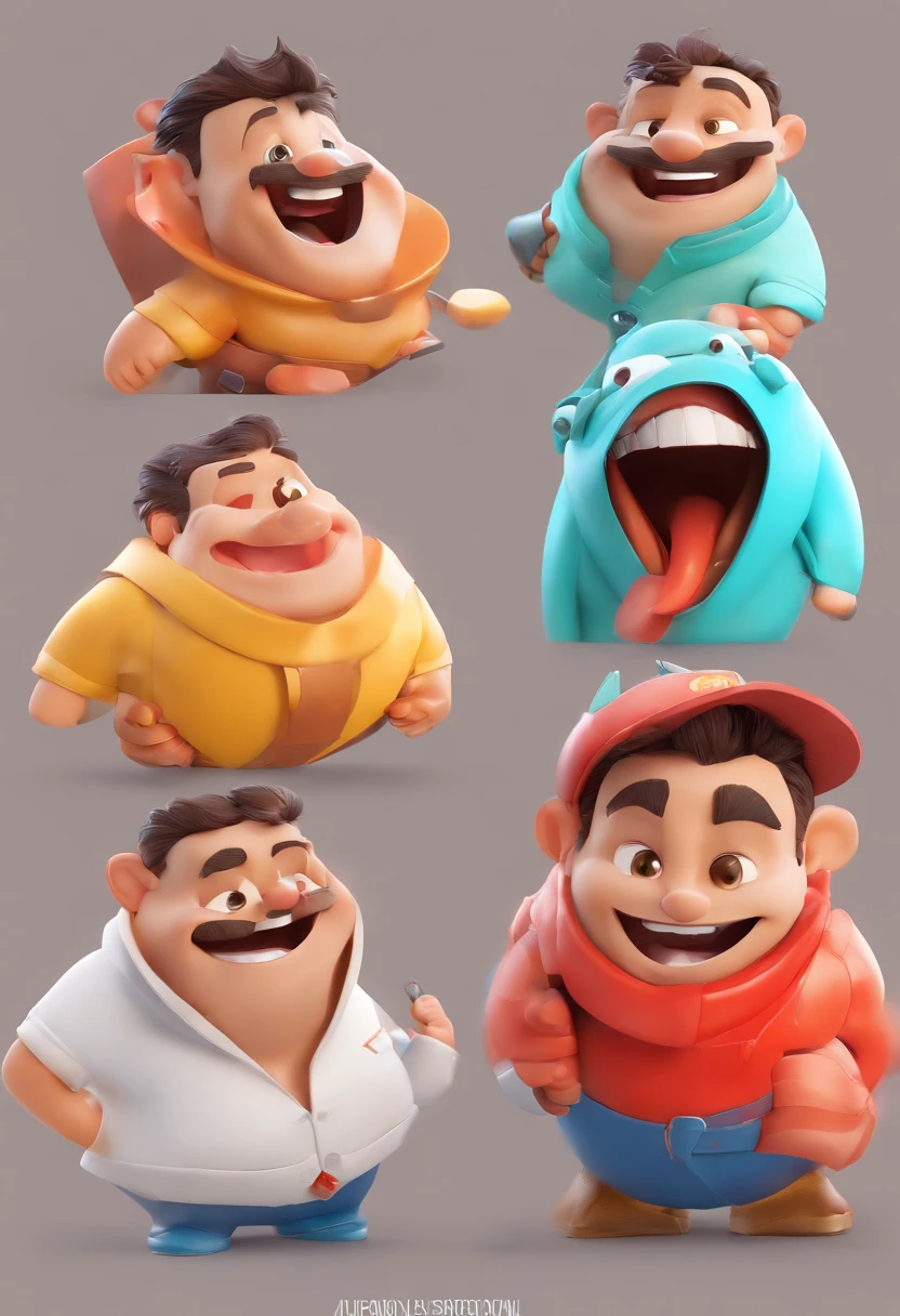 Smiling Man Illustration, sorriso insano, Homem de pele marrom com um sorriso gigante, happily smiling at the camera, sorriso atrevido, he's smiling, sorriso muito grande, Macho sorridente, foto de perfil headshot, rindo sorriso enorme, desenhando no estilo de Arte 3D, c4d, fundo de cor branco puro, estilo disney, estilo pixar render ilustracao Super Detalhe, 8k