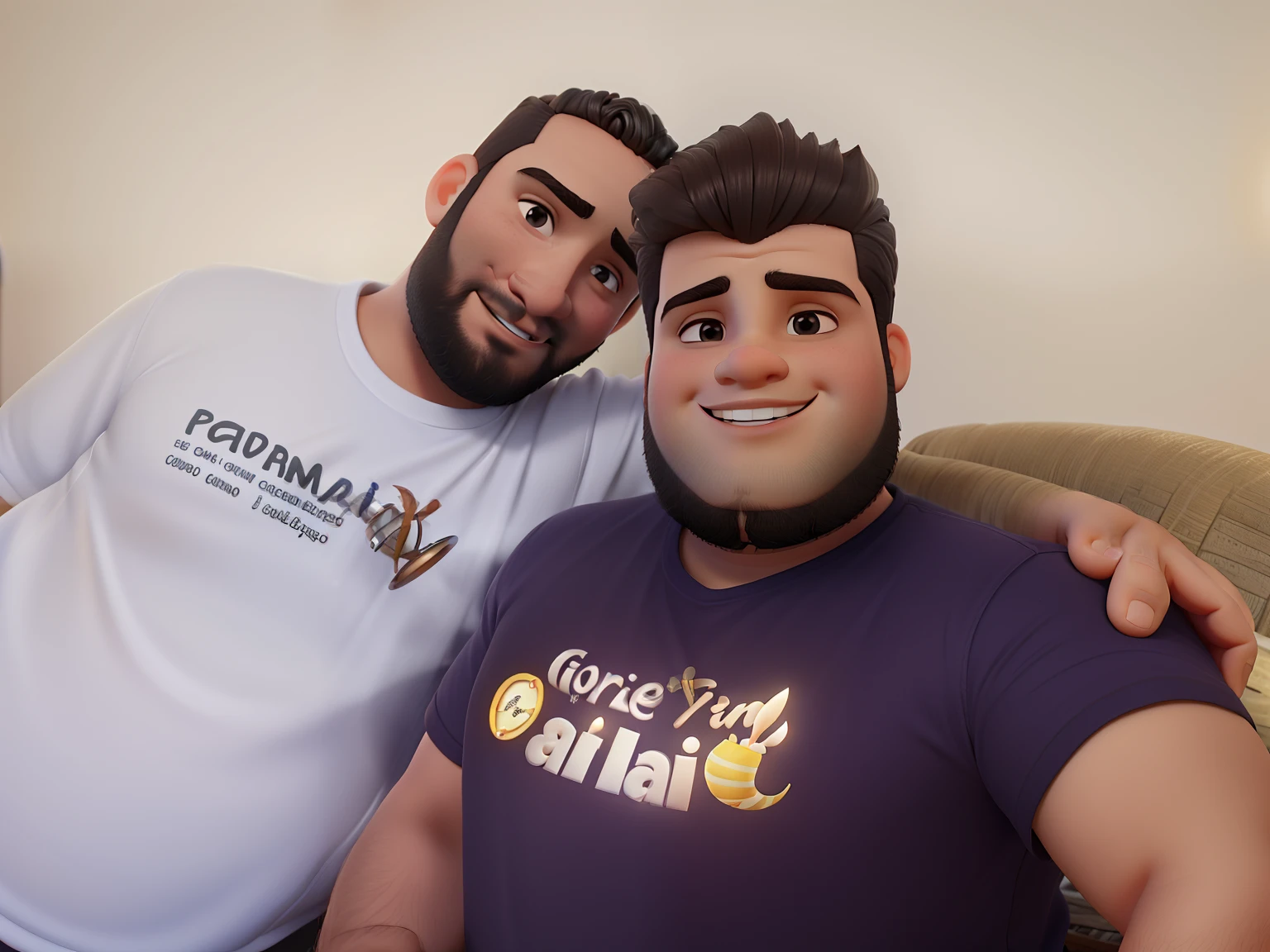 Um gordinho de cabelo cortado em volta de uma cadeira de barbeiroaltura de 1,70, illuminated by the light of a lamp, contra o pano de fundo de uma barbearia