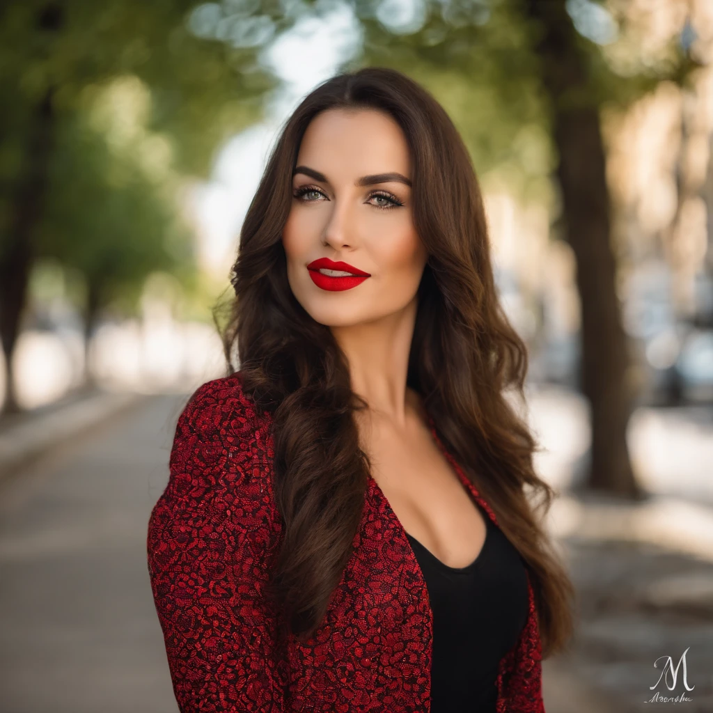 arafed woman with long hair and red lipstick posing for a picture, ekaterina, profile image, red lips, professional picture, 30 years old woman, 3 0 years old woman, angiewolf, photo of džesika devic, professional profile picture, moleksandra shchaslyva, with straight black hair