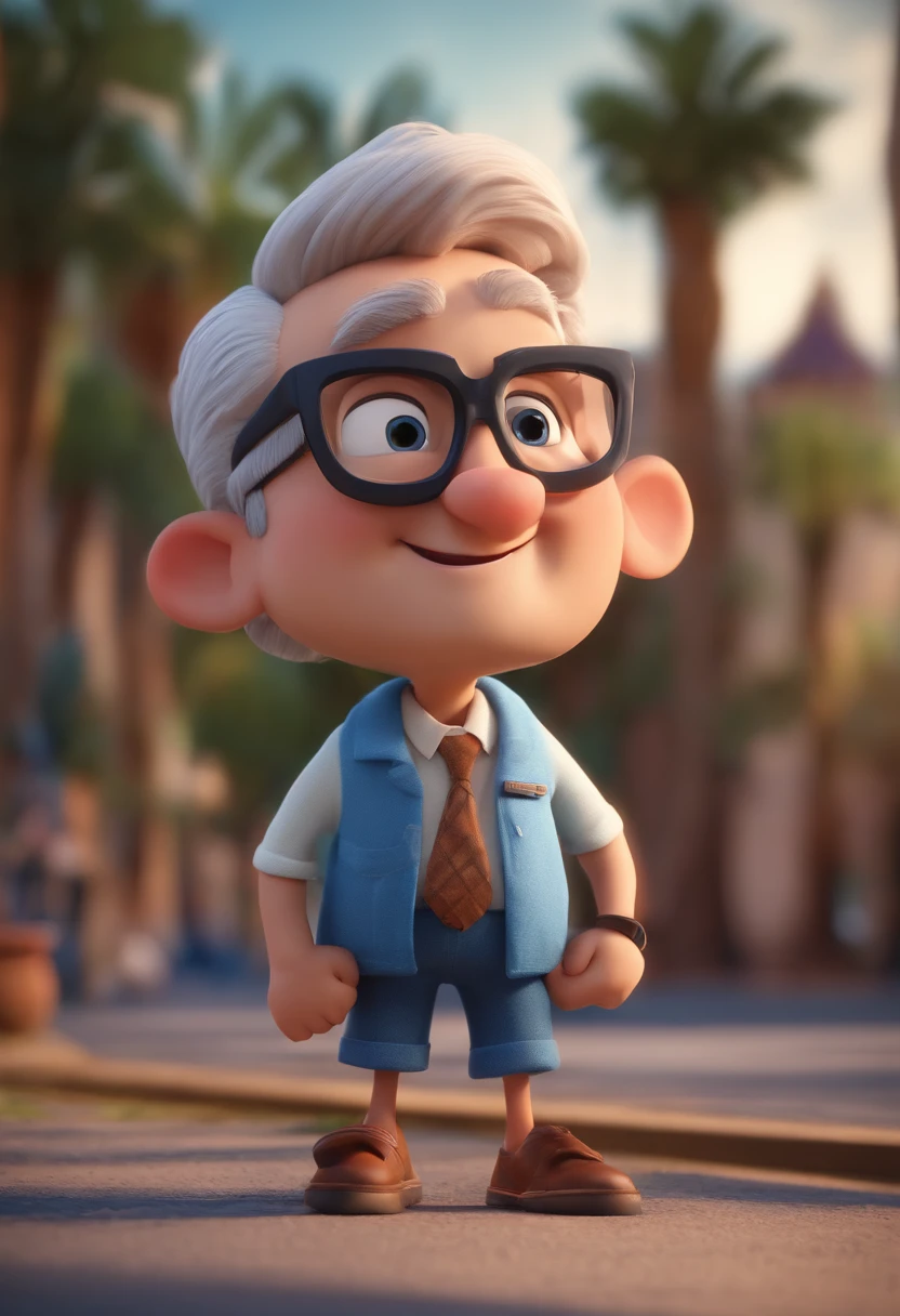 Cartoon character of a middle-aged man with blue glasses, cavanhaque e uma camisa azul, animation character, Caractere estilizado, animation style rendering, 3D estilizado, Arnold Maya render, 3 d render stylized, toon render keyshot, Personagem 3D, Personagem 3D, 3d rendering stylized, 3 d character render, personagem de desenho animado, Personagem de close up, Pose de personagem, (Estilo Pixar) (master part:1.2) (Bokeh) (best quality) (pele detalhada) (textura detalhada) (8k) (argila) (Cinematic lighting) (foco nítido